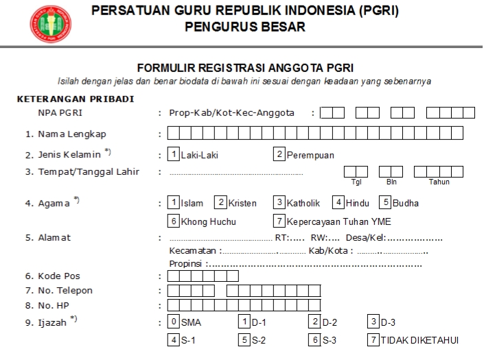 Pendaftaran PGRI Nagan Raya - Persatuan Guru Republik Indonesia Cabang Nagan Raya